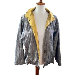 Reversible Whimsy Wizard Jacket – Crushed Silk Vibes – Vintage Magic L/XL